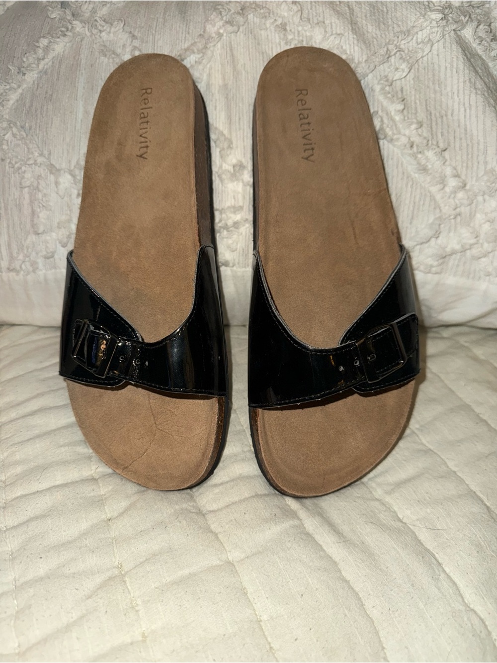 BRAND NEW Relativity Women's Black Patent Slide Mules